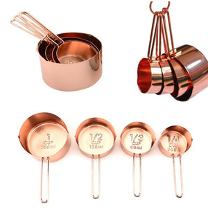Copper Stainless steel Measuring cup 1/4-1cup