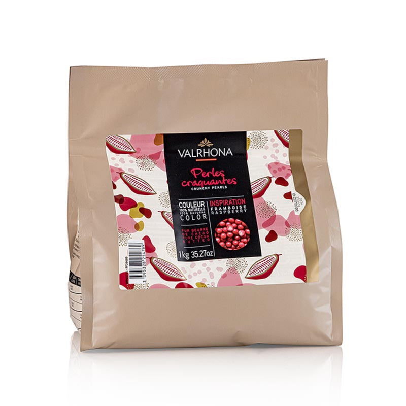 Pearl Raspberry Back Labewl Raspberry Crunchy pearl | Hong Kong | Valrhona - BakingWarehouse