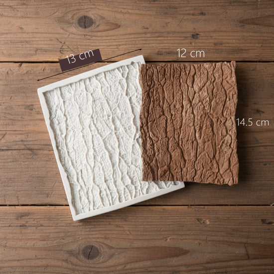 Silicon mold -wooden bark pattern square