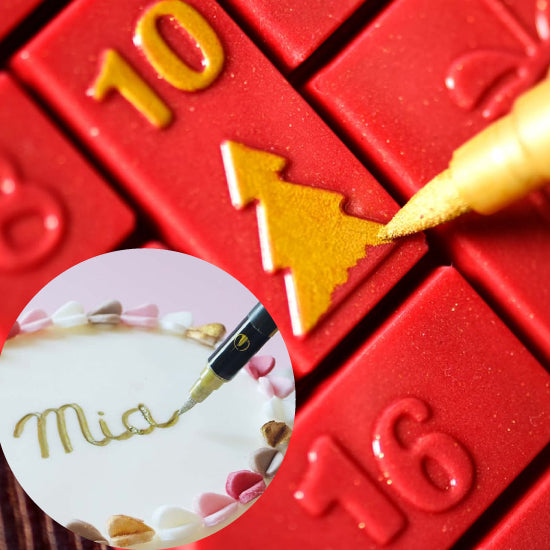 Gold edible pen dual tip