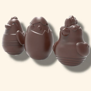 Valrhona  Chocolate Egg mold 7 cm-Chick family mold