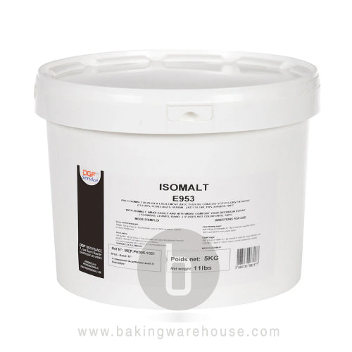 White container labeled 'ISOMALT E953' with a visible brand logo on a white background.
