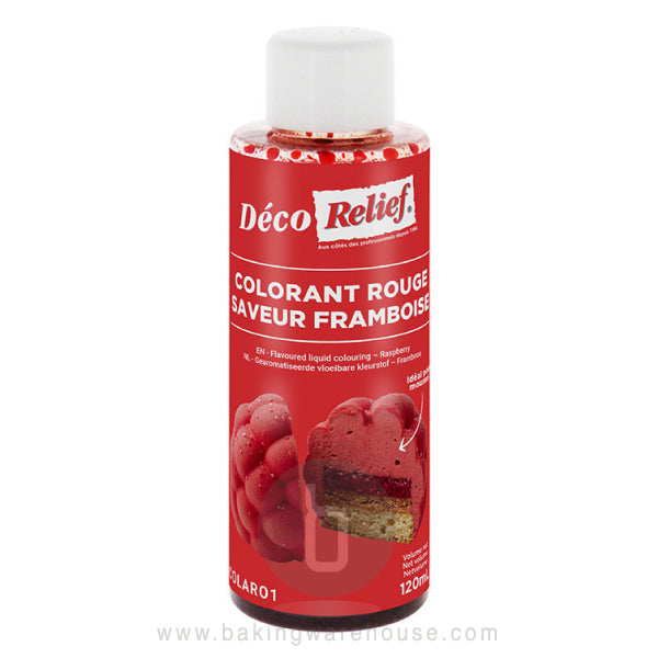 Red Liquid Food Coloring - Raspberry Flavor 120ml | Deco Relief