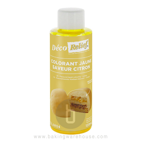 Yellow Liquid Food Coloring - Lemon Flavor 120ml | Deco Relief
