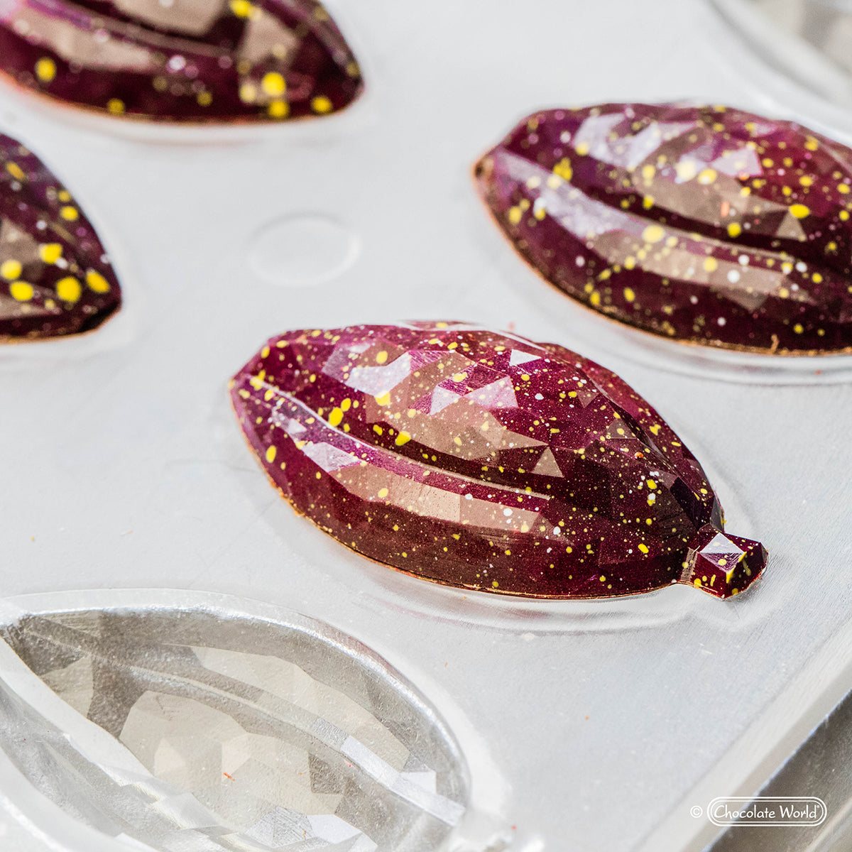 Cacao Bean facet Chocolate Hard Mold by Chocolate world