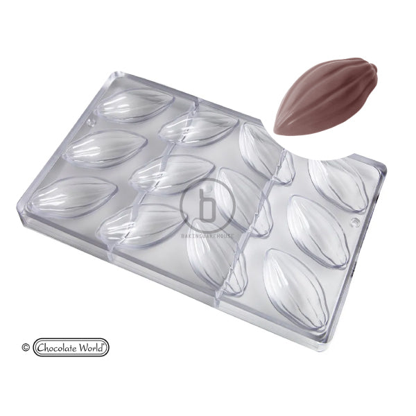Chocolate mould cocoa bean 75 mm CW2370