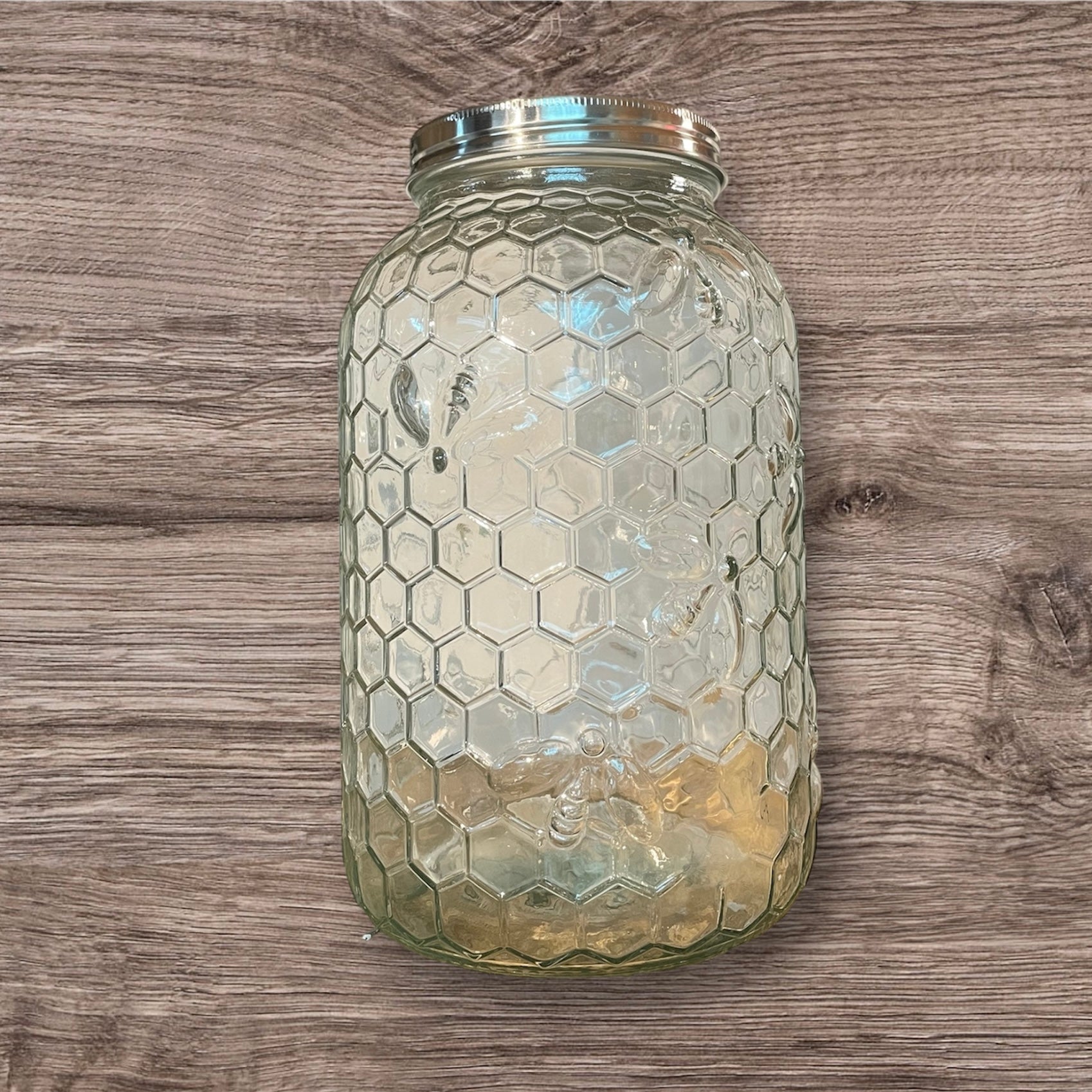 Glass Jar 4L - Honeycomb