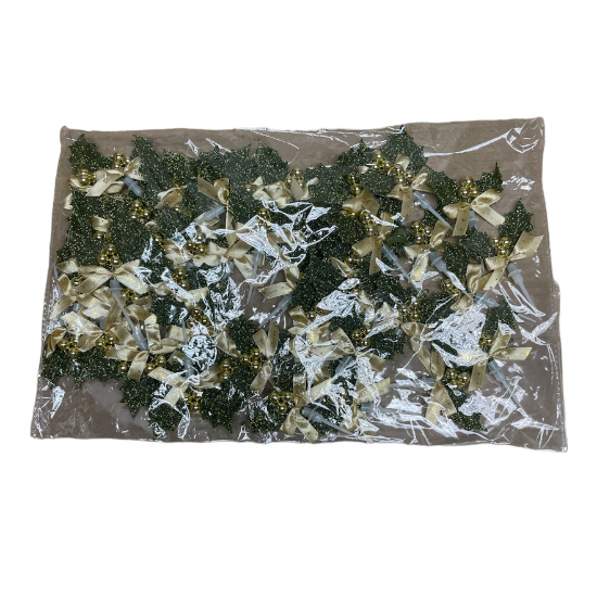 Christmas Cake topper gold ribbon 50pieces