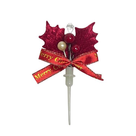 Christmas Cake topper red ribbon 50 pieces - BakingWarehouse