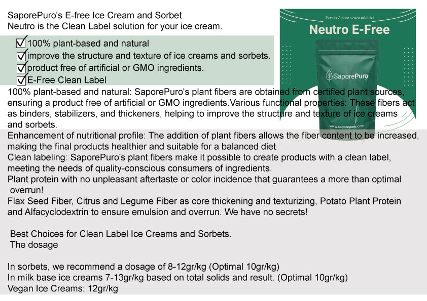 Stabilizer for Ice cream 10 E-Free 250g | a No E number stabilizer | Clean Label 250gr