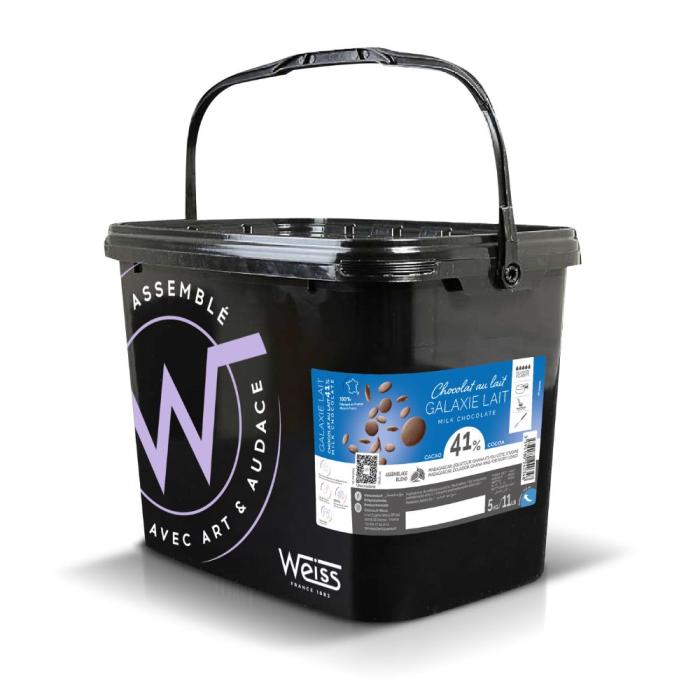 Weiss 41% GALAXIE LAIT Milk chocolate button 5KG