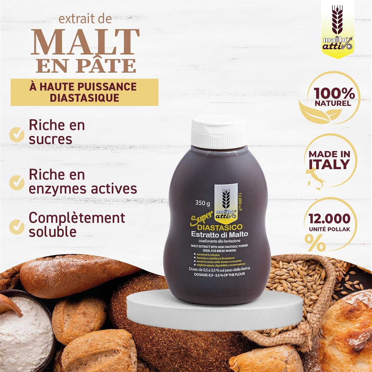 Barley Malt-Malt syrup - Bread Process 350g