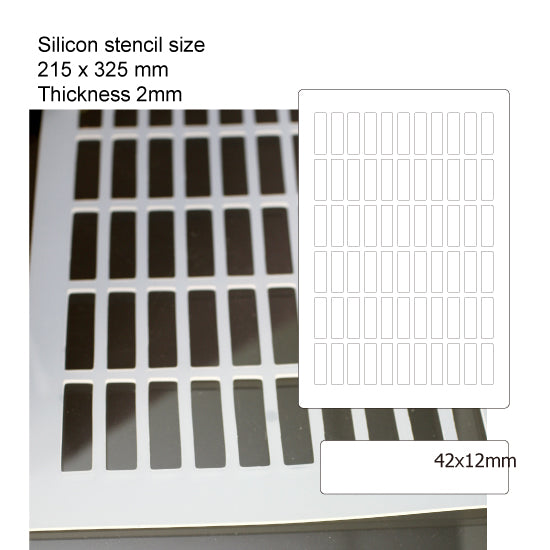 Silicon stencil 42x12mm rectangle