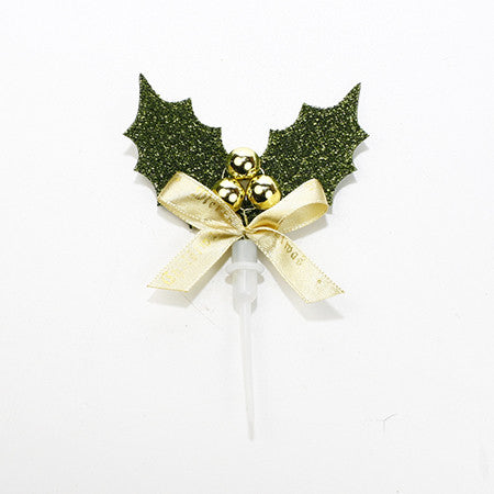 Christmas Cake topper gold ribbon 50pieces