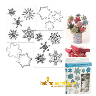 Snowflakes cookie cutter with texture sheet