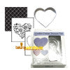Heart cookie cutter with texture sheet