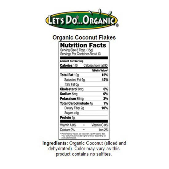 Organic coconut flakes