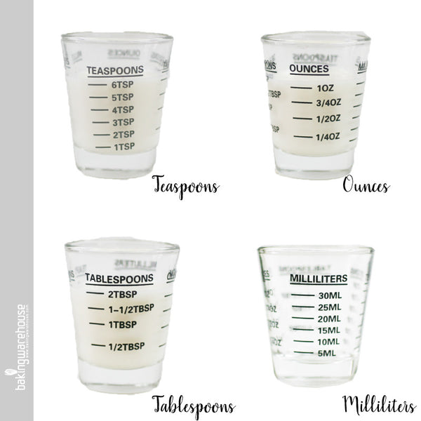 1 X Mini Measure Â Mini Measuring Shot Glass Measures 1oz, 6 Tsp, 2 Tbs,  30ml