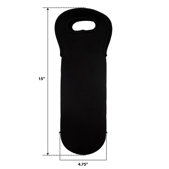 Neoprene Tote Bag Holds 1 Bottle -Black