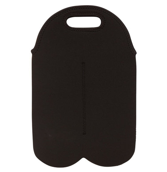 Neoprene Tote Bag Holds 2 Bottles -Black