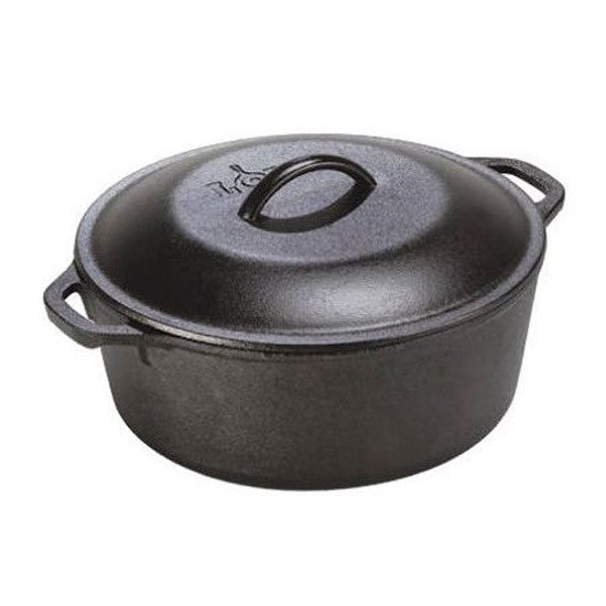 Lodge Cast Iron Dutch Oven with Dual Handles, 5-Quart