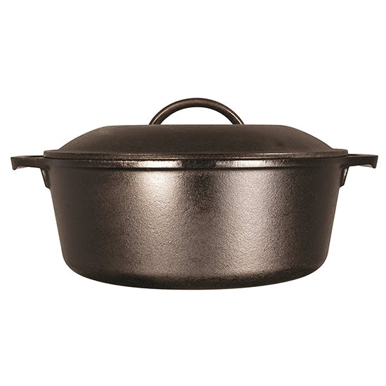 Lodge Cast Iron Dutch Oven with Dual Handles, 5-Quart