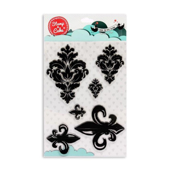 Stamp a cake - Damask & Fleur de lis