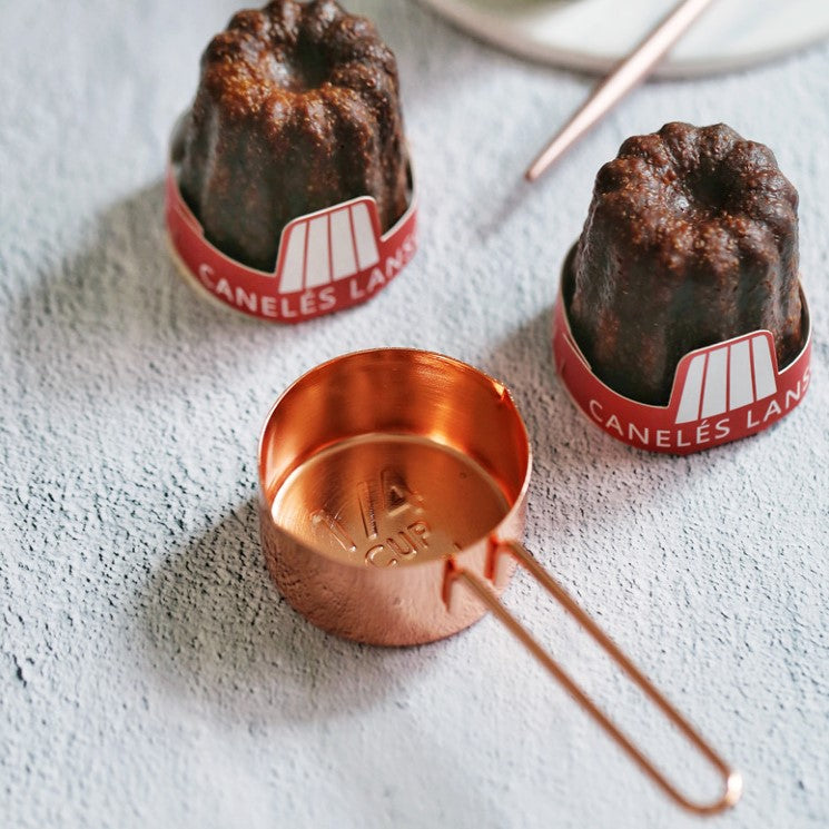 Copper Stainless steel Measuring cup 1/4-1cup