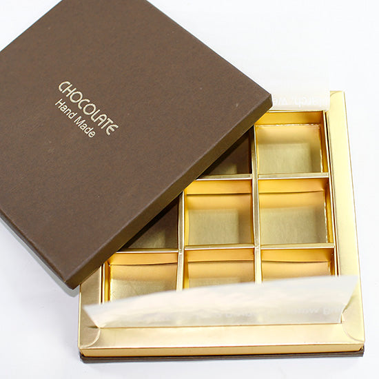 Chocolate Praline Box-Brown for 9 pieces praline