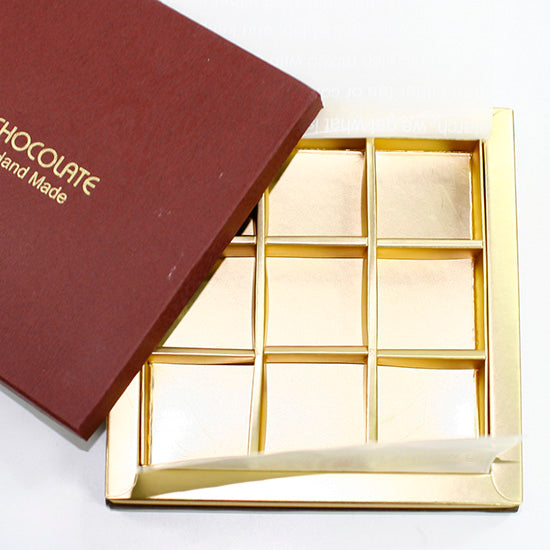 Chocolate Praline Box-Red for 9 pieces praline