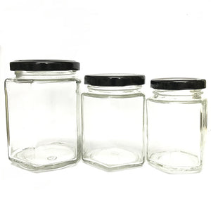 Hexagon Glass Jars