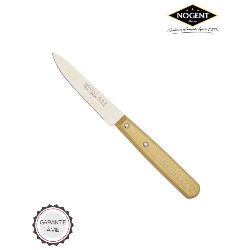 Paring Knife 9cm Notched blade Natural Wood