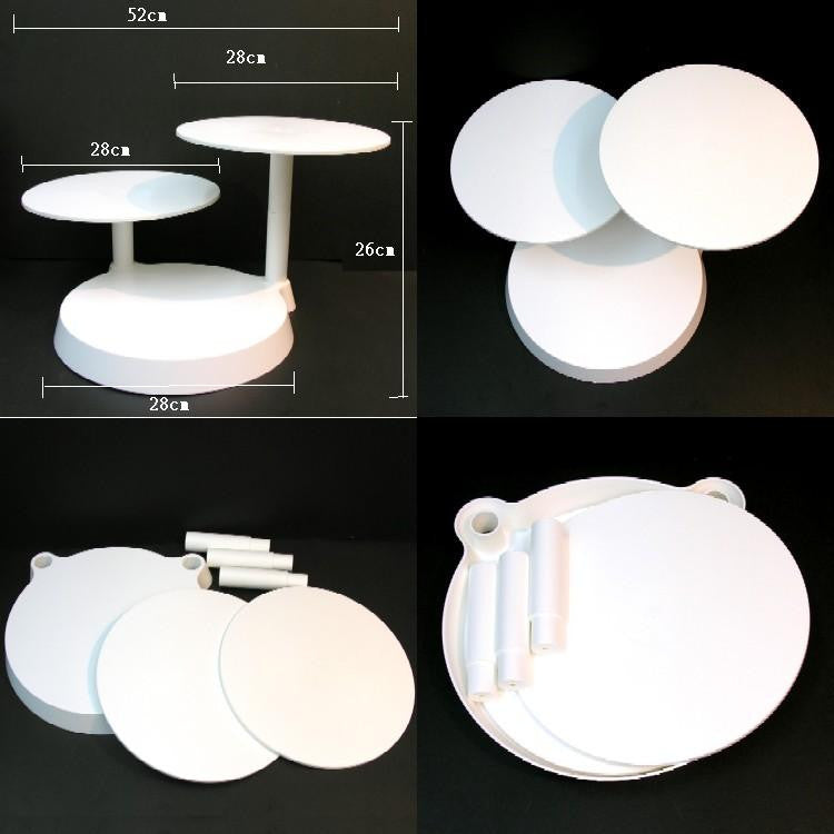Plastic cake stand for 3 x 28 cm cake