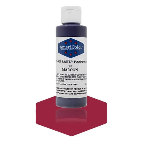 Americolor -MAROON 4.5 oz Soft Gel Paste